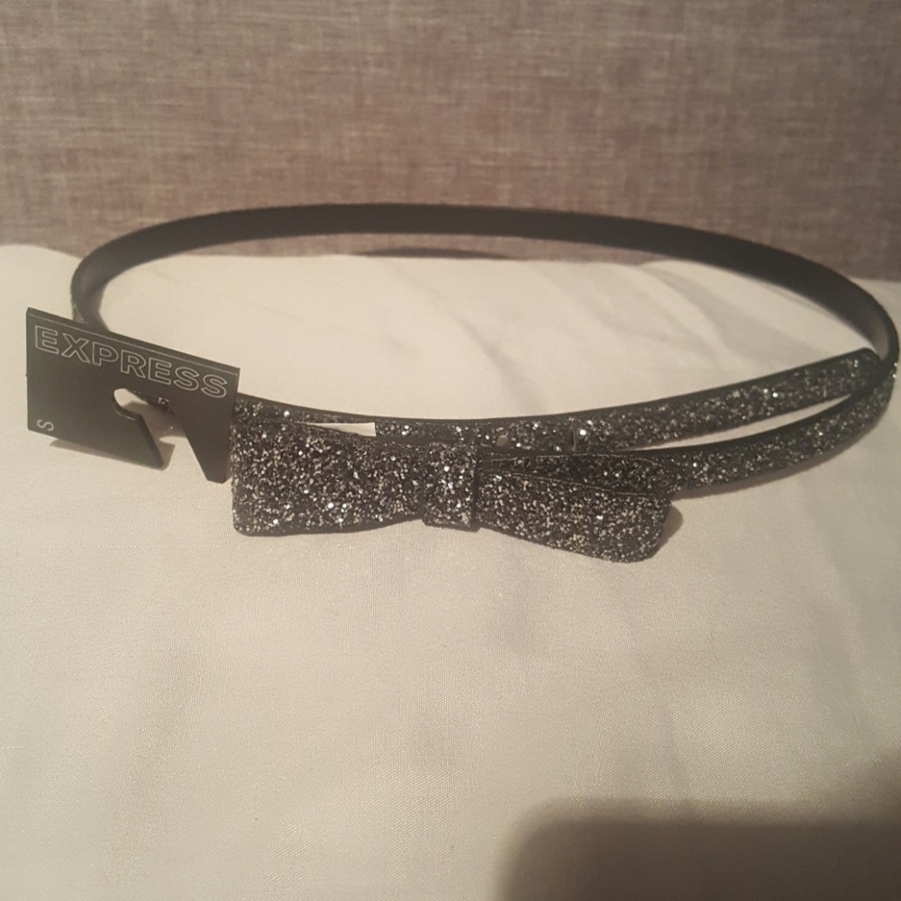 Express black sparkle belt